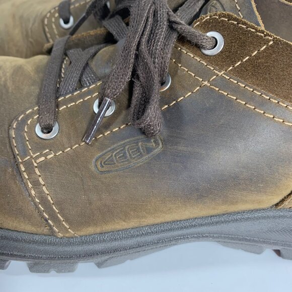 Keen Mens Size 12M Briggs II Brown Leather Lace-Up Hiking Shoes Rubber Toe Cap - Picture 11 of 11
